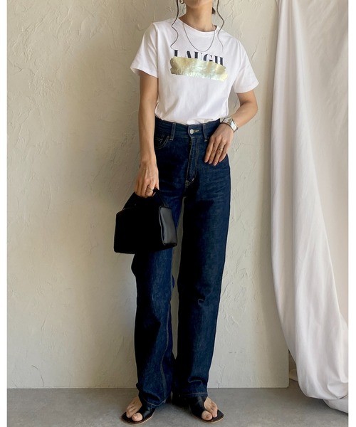 She's Closet(シーズクローゼット)の「ヴィンテージロゴ消し半袖メタリック箔プリントTシャツ(Tシャツ/カットソー・レディース・ブラック×シルバー/ホワイト×シルバー/ホワイト×ゴールド・FREE)」の19枚目の写真