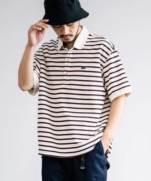 KRIFF MAYER(クリフメイヤー)の「KRIFF MAYER クリフメイヤー 接触冷感 リラックス冷感リンクスカノコポロシャツ 2345105(ポロシャツ・メンズ・オフホワイト/ネイビー×ホワイト/ネイビー/ホワイト×ブラック/ブラック・L/XL/M)」の3枚目の写真