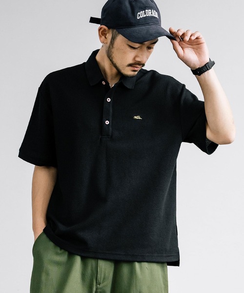 KRIFF MAYER(クリフメイヤー)の「KRIFF MAYER クリフメイヤー 接触冷感 リラックス冷感リンクスカノコポロシャツ 2345105(ポロシャツ・メンズ・オフホワイト/ネイビー×ホワイト/ネイビー/ホワイト×ブラック/ブラック・L/XL/M)」の4枚目の写真