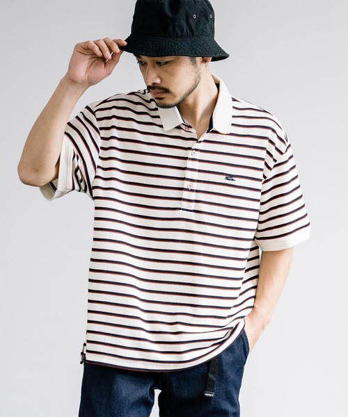 KRIFF MAYER(クリフメイヤー)の「KRIFF MAYER クリフメイヤー 接触冷感 リラックス冷感リンクスカノコポロシャツ 2345105(ポロシャツ・メンズ・オフホワイト/ネイビー×ホワイト/ネイビー/ホワイト×ブラック/ブラック・L/XL/M)」の7枚目の写真