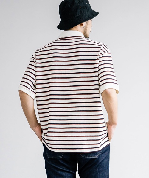 KRIFF MAYER(クリフメイヤー)の「KRIFF MAYER クリフメイヤー 接触冷感 リラックス冷感リンクスカノコポロシャツ 2345105(ポロシャツ・メンズ・オフホワイト/ネイビー×ホワイト/ネイビー/ホワイト×ブラック/ブラック・L/XL/M)」の8枚目の写真