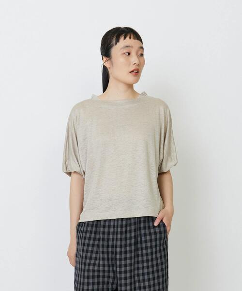 LOISIR（ロワズィール）の「リネンガーゼ天竺バルーンスリーブプル 