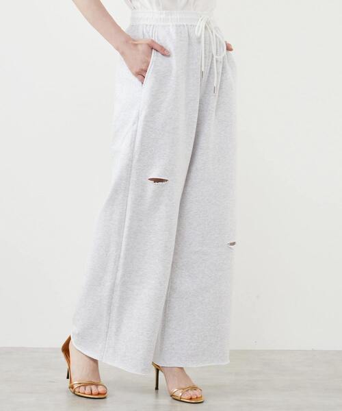 SOFFITTO(ソフィット)の「Soffittoロゴ刺繍入りダメージスウェットパンツ(スウェットパンツ・レディース・オフホワイト/トップグレー・M/S)」の12枚目の写真
