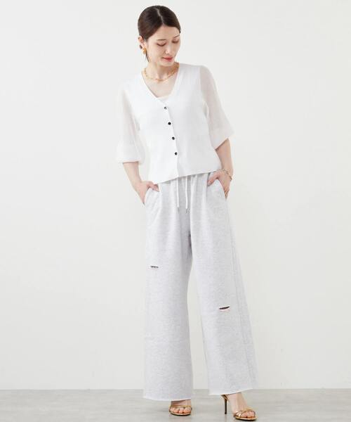 SOFFITTO(ソフィット)の「Soffittoロゴ刺繍入りダメージスウェットパンツ(スウェットパンツ・レディース・オフホワイト/トップグレー・M/S)」の19枚目の写真