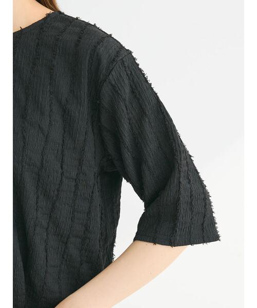 ELENCARE DUE（エレンカーレデュエ）の「・ELENCARE　DUE　ジャカードTEE（Tシャツ/カットソー・レディース・オレンジ/ブラック/アイボリー/ブルー・FREE）」の12枚目の写真