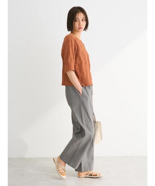 ELENCARE DUE（エレンカーレデュエ）の「・ELENCARE　DUE　ジャカードTEE（Tシャツ/カットソー・レディース・オレンジ/ブラック/アイボリー/ブルー・FREE）」の15枚目の写真