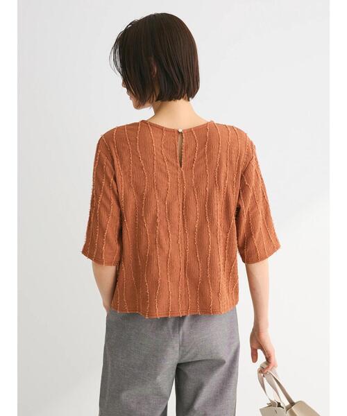 ELENCARE DUE（エレンカーレデュエ）の「・ELENCARE　DUE　ジャカードTEE（Tシャツ/カットソー・レディース・オレンジ/ブラック/アイボリー/ブルー・FREE）」の19枚目の写真