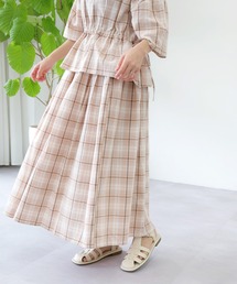 チェックギャザースカート