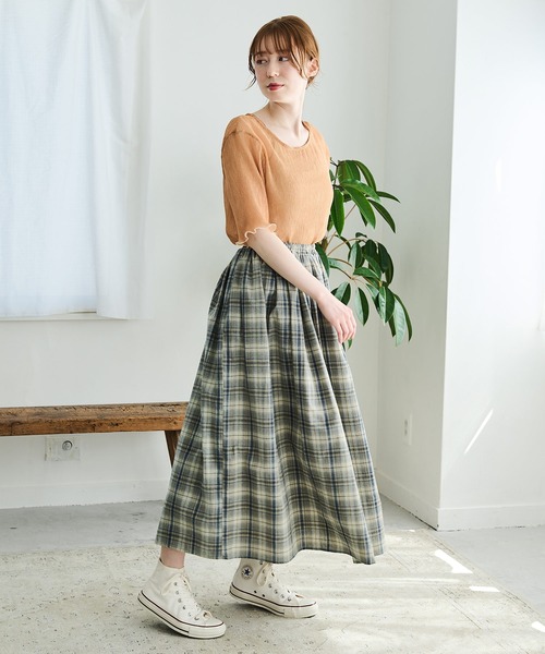 チェックギャザースカート（スカート）｜Crisp（クリスプ）