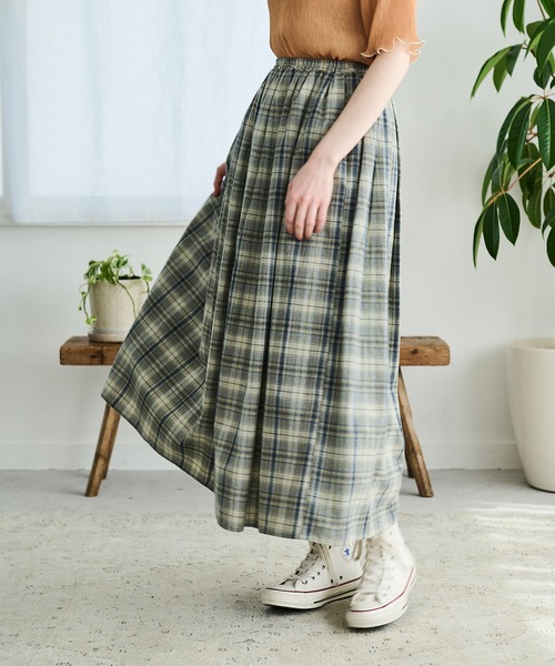 チェックギャザースカート（スカート）｜Crisp（クリスプ）