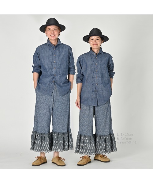 45R（フォーティファイブアール）の「ダンガリーカットワークのラッパーパンツ（その他パンツ・レディース・インディゴブルー・MEDIUM/LARGE）」の6枚目の写真