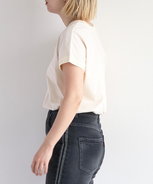 cepo（セポ）の「シルケットフレンチスリーブTee（Tシャツ/カットソー・レディース・ブラック/ブルー/オフホワイト/グレー・M）」の11枚目の写真