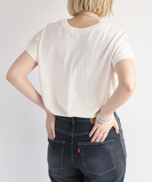 cepo（セポ）の「シルケットフレンチスリーブTee（Tシャツ/カットソー・レディース・ブラック/ブルー/オフホワイト/グレー・M）」の12枚目の写真