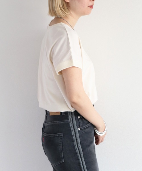 cepo（セポ）の「シルケットフレンチスリーブTee（Tシャツ/カットソー・レディース・ブラック/ブルー/オフホワイト/グレー・M）」の14枚目の写真