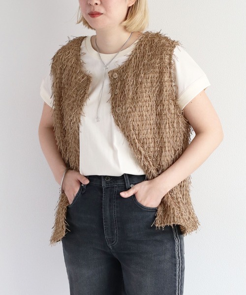 cepo（セポ）の「シルケットフレンチスリーブTee（Tシャツ/カットソー・レディース・ブラック/ブルー/オフホワイト/グレー・M）」の15枚目の写真