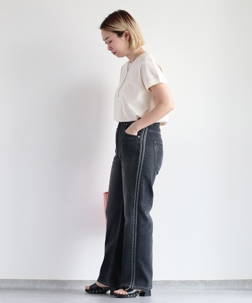 cepo（セポ）の「シルケットフレンチスリーブTee（Tシャツ/カットソー・レディース・ブラック/ブルー/オフホワイト/グレー・M）」の17枚目の写真