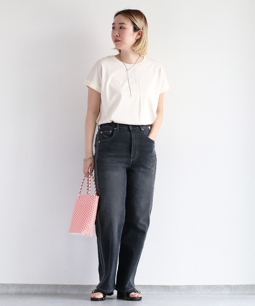 cepo（セポ）の「シルケットフレンチスリーブTee（Tシャツ/カットソー・レディース・ブラック/ブルー/オフホワイト/グレー・M）」の20枚目の写真