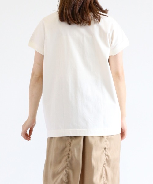 cepo（セポ）の「シルケットフレンチスリーブTee（Tシャツ/カットソー・レディース・ブラック/ブルー/オフホワイト/グレー・M）」の7枚目の写真