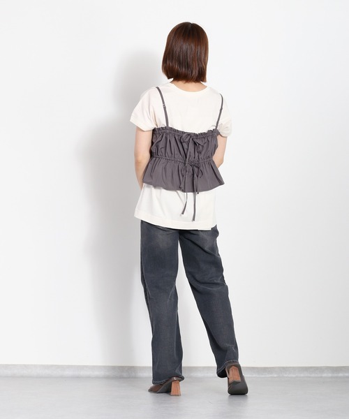 cepo（セポ）の「シルケットフレンチスリーブTee（Tシャツ/カットソー・レディース・ブラック/ブルー/オフホワイト/グレー・M）」の9枚目の写真