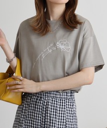 BRODIAEA シンプル刺繍Tシャツ