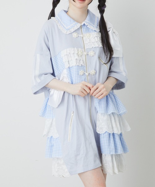 Jamie エーエヌケー（ジェイミーエーエヌケー）の「チャイナリメイクパーカー（Tシャツ/カットソー・レディース・ブラック/レッド/ブルー・M）」の3枚目の写真