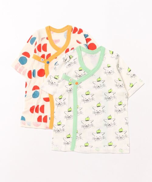 MARKEY'S（マーキーズ）の「2点セット/ベビー短肌着（肌着・キッズ・オフホワイト/マルチ/ライトブルー・FREE）」の3枚目の写真