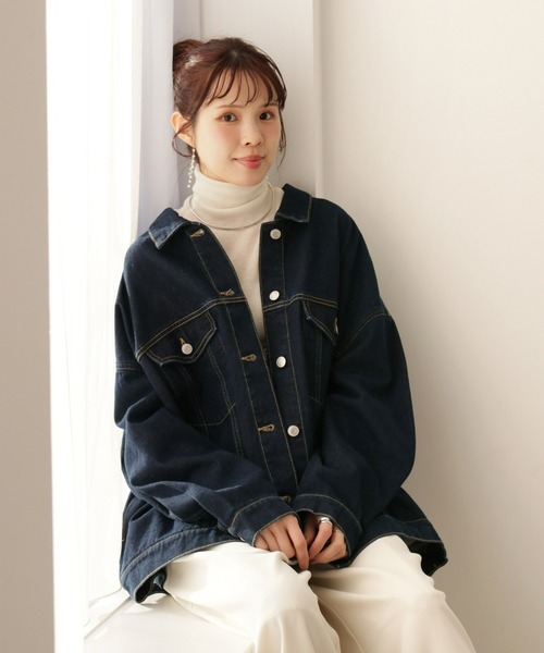 Olu.(オルドット)の「ビッグシルエットデニムジャケット(デニムジャケット・レディース・ブラック/インディゴブルー・FREE)」の16枚目の写真