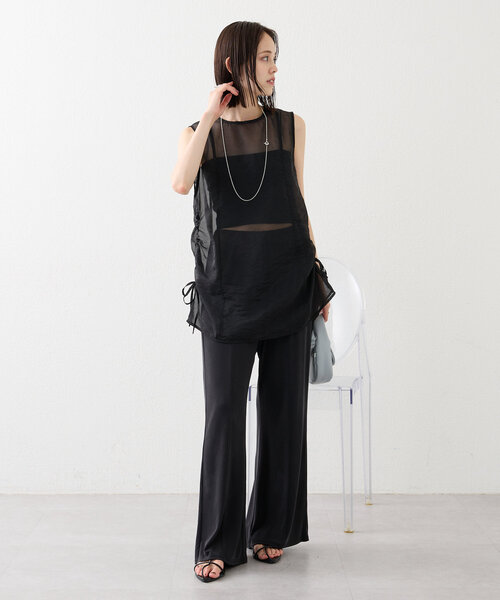 mystic（ミスティック）の「【3色展開】シアーノースリブラウス（シャツ/ブラウス・レディース・ブルー/ブラック/ベージュ・FREE）」の10枚目の写真