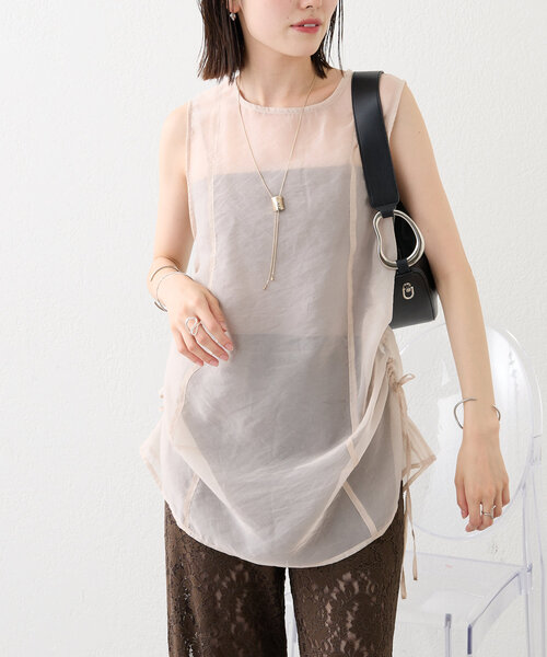 mystic（ミスティック）の「【3色展開】シアーノースリブラウス（シャツ/ブラウス・レディース・ブルー/ブラック/ベージュ・FREE）」の15枚目の写真