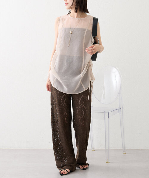 mystic（ミスティック）の「【3色展開】シアーノースリブラウス（シャツ/ブラウス・レディース・ブルー/ブラック/ベージュ・FREE）」の18枚目の写真