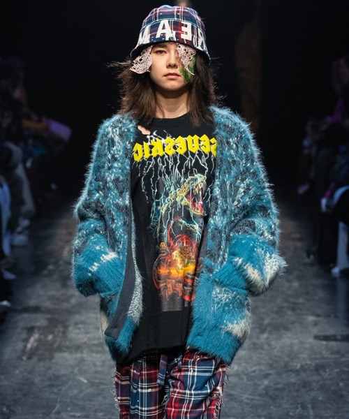 SEVESKIG(セヴシグ)の「SEVESKIG/セブシグ/Fading Leopard Knit(カーディガン/ボレロ・メンズ・ブルー/イエロー・M/L)」の9枚目の写真