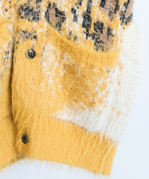SEVESKIG(セヴシグ)の「SEVESKIG/セブシグ/Fading Leopard Knit(カーディガン/ボレロ・メンズ・ブルー/イエロー・M/L)」の7枚目の写真