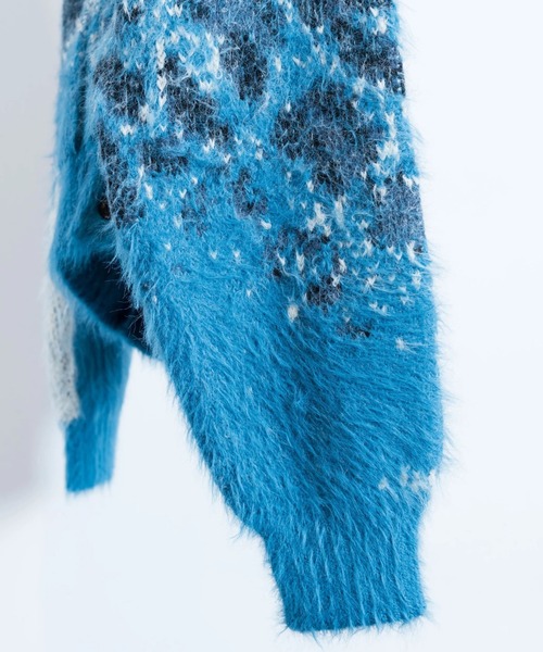 SEVESKIG(セヴシグ)の「SEVESKIG/セブシグ/Fading Leopard Knit(カーディガン/ボレロ・メンズ・ブルー/イエロー・M/L)」の5枚目の写真