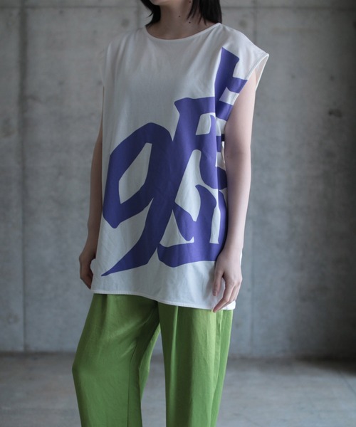 【セール】LIE PRINTED SLEVELESS TOP（Tシャツ/カットソー）｜G.V.G.V.（ジーヴィージーヴィー）