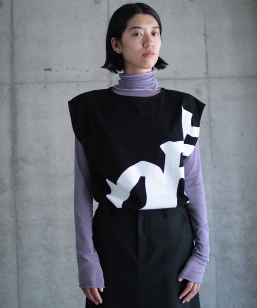 【セール】LIE PRINTED SLEVELESS TOP（Tシャツ/カットソー）｜G.V.G.V.（ジーヴィージーヴィー）