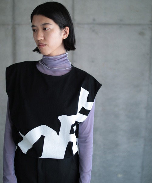 【セール】LIE PRINTED SLEVELESS TOP（Tシャツ/カットソー）｜G.V.G.V.（ジーヴィージーヴィー）