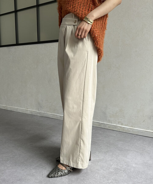 Thevon(ゼボン)の「ウエストクロスタックパンツ(その他パンツ・レディース・チャコールグレー/ブラック/ホワイト系その他/キャメル・S/M)」の12枚目の写真