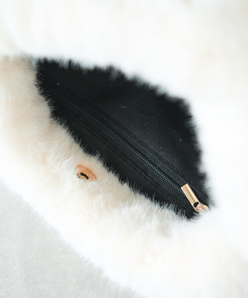 un dix cors（アンディコール）の「ファー巾着バッグ（ハンドバッグ・レディース・ブラック/グレー/ホワイト・FREE）」の12枚目の写真