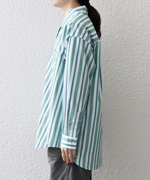 SHIPS any:〈洗濯機可能〉REPREVE レギュラーカラー ルーズ ポケット