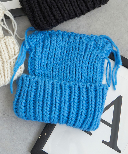 VENCEEXCHANGE（ヴァンスエクスチェンジ）の「ローゲージねこみみニット帽/猫耳/ネコ（ニットキャップ/ビーニー・レディース・アイボリー/ブラック/ブルー・FREE）」の3枚目の写真