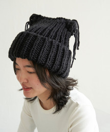 ローゲージねこみみニット帽/猫耳/ネコ