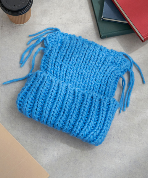 VENCEEXCHANGE（ヴァンスエクスチェンジ）の「ローゲージねこみみニット帽/猫耳/ネコ（ニットキャップ/ビーニー・レディース・アイボリー/ブラック/ブルー・FREE）」の6枚目の写真