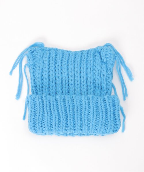 VENCEEXCHANGE（ヴァンスエクスチェンジ）の「ローゲージねこみみニット帽/猫耳/ネコ（ニットキャップ/ビーニー・レディース・アイボリー/ブラック/ブルー・FREE）」の8枚目の写真