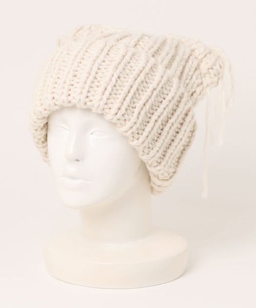 VENCEEXCHANGE（ヴァンスエクスチェンジ）の「ローゲージねこみみニット帽/猫耳/ネコ（ニットキャップ/ビーニー・レディース・アイボリー/ブラック/ブルー・FREE）」の11枚目の写真