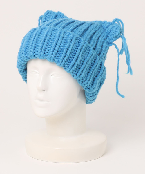 セール】ローゲージねこみみニット帽/猫耳/ネコ（ニットキャップ