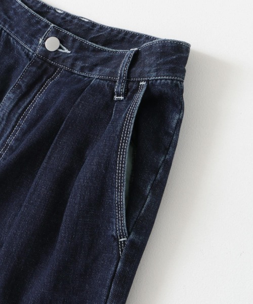 FORK&SPOON（フォークアンドスプーン）の「FORK&SPOON　ソフトツイストデニムインタックパンツ（デニムパンツ・レディース・アイボリー/ブラック/インディゴブルー・1/2）」の8枚目の写真