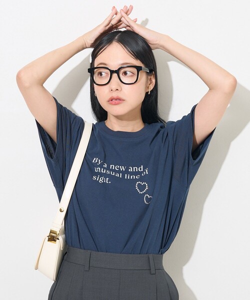 フランス発 Sandro 大人カジュアル ラインストーン Tシャツ UMBRO × Casselini]ラインストーンTシャツ（Tシャツ/カットソー