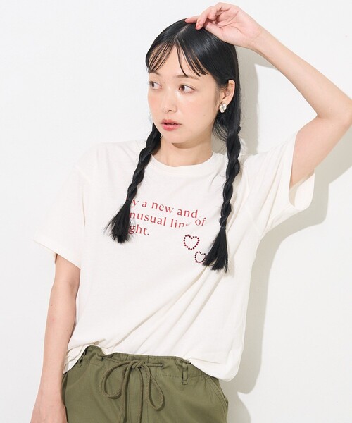 セール】ラインストーン ハートTシャツ（Tシャツ/カットソー