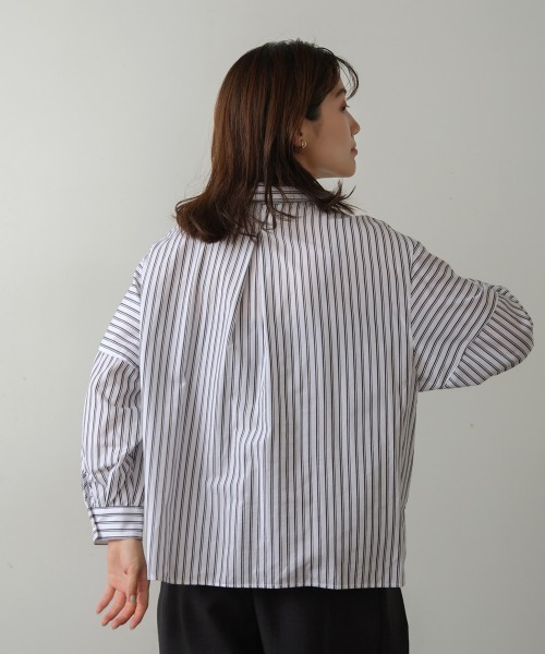 【セール】ストライプチュールフリルシャツ（Tシャツ/カットソー）｜Bou Jeloud（ブージュルード）