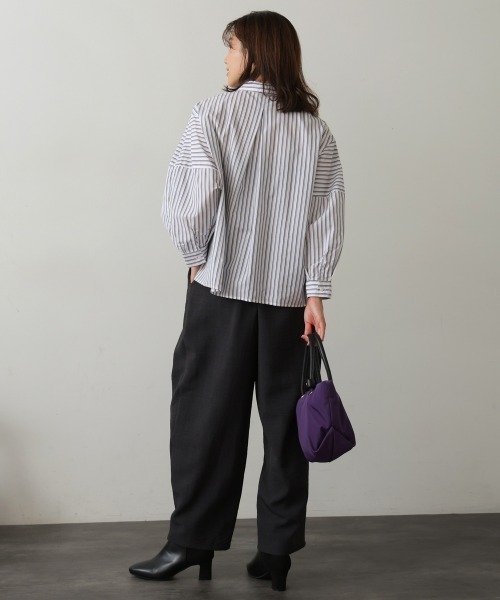 【セール】ストライプチュールフリルシャツ（Tシャツ/カットソー）｜Bou Jeloud（ブージュルード）